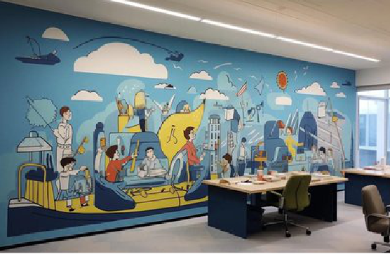 许昌办公室墙绘的特点。